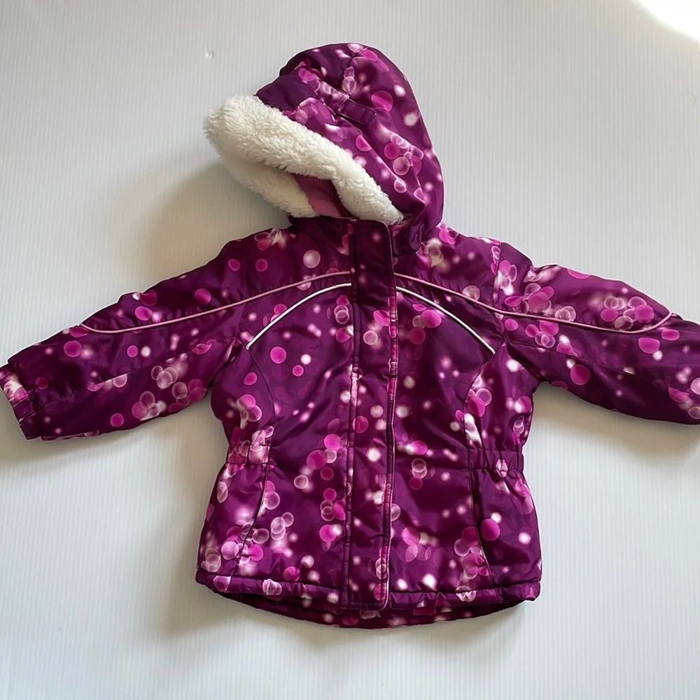 ZeroXposur pink & purple full zip hooded coat.  Girls size 24 months